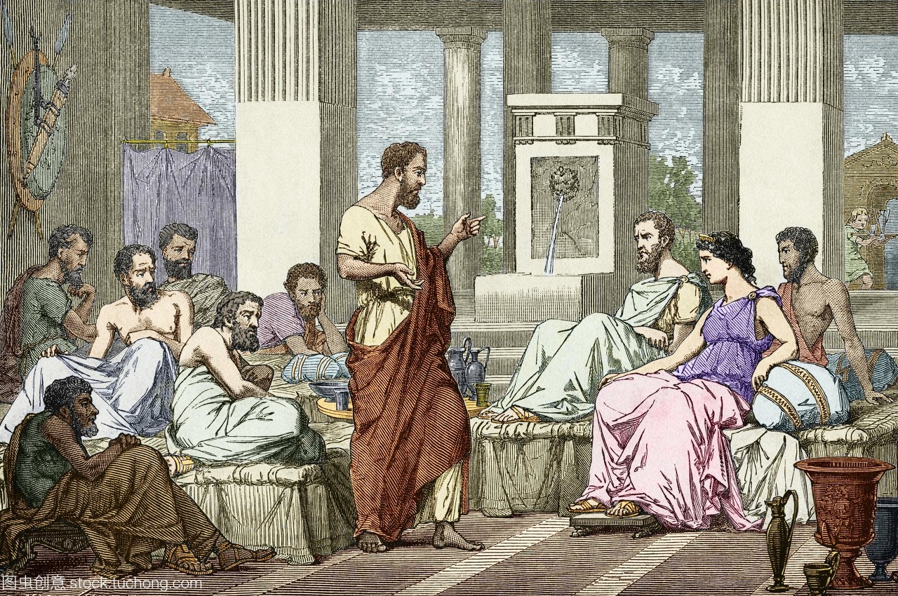 希腊的古代希腊七贤人。古希腊的传统命名七哲学家和政治家从公元前7日和6日世纪最聪明的人。他们梭伦的雅典,斯巴达Chilon米利都的泰勒斯Priene偏见Cleobuluslindo,Pittacus米蒂利尼佩里安德科林斯。在这里他们显示在传统的宴会举行一个讨论区。基于古代艺术品萧条和雕像从19世纪书viedes天才并。